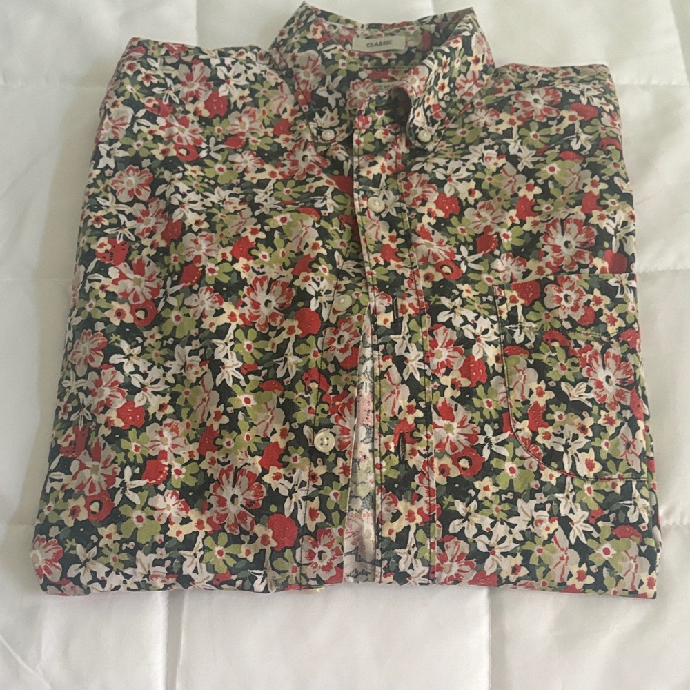J. Crew Factory Men's Floral Shirt Multicolor S sleeve length 32 inches